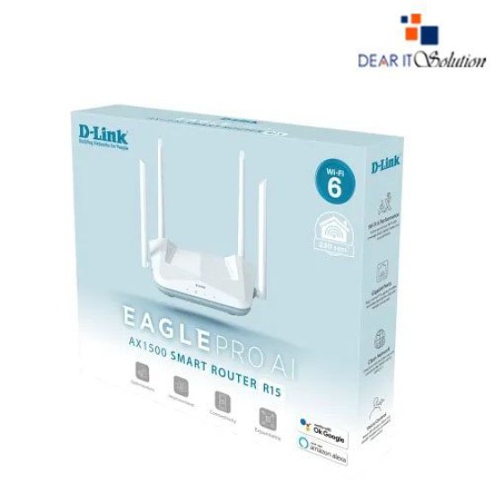 D-Link R15 AX1500 Dual-Band Wi-Fi 6 Smart Router
