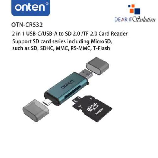 ONTEN OTN-CR532 USB TO SD/TF 2.0 CARD READER – FAST TRANSFER 